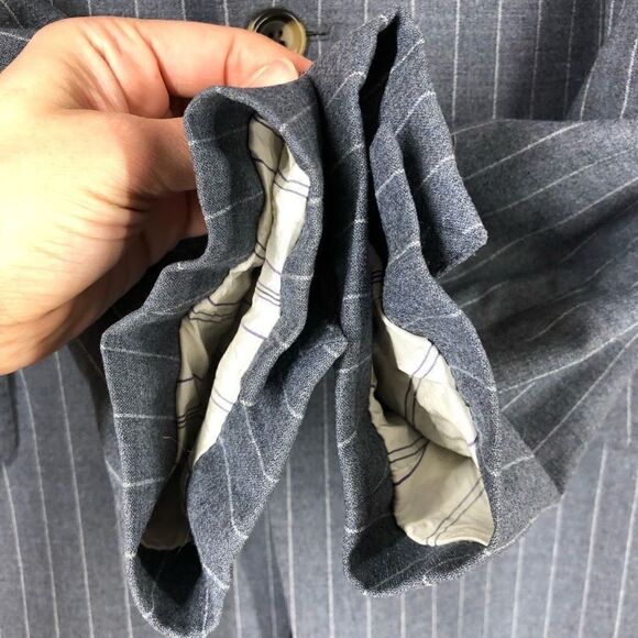 Vtg PAUL SMITH The Byard Wool Grey Pinstripe Blazer Suit Sz S - Picture 4 of 9
